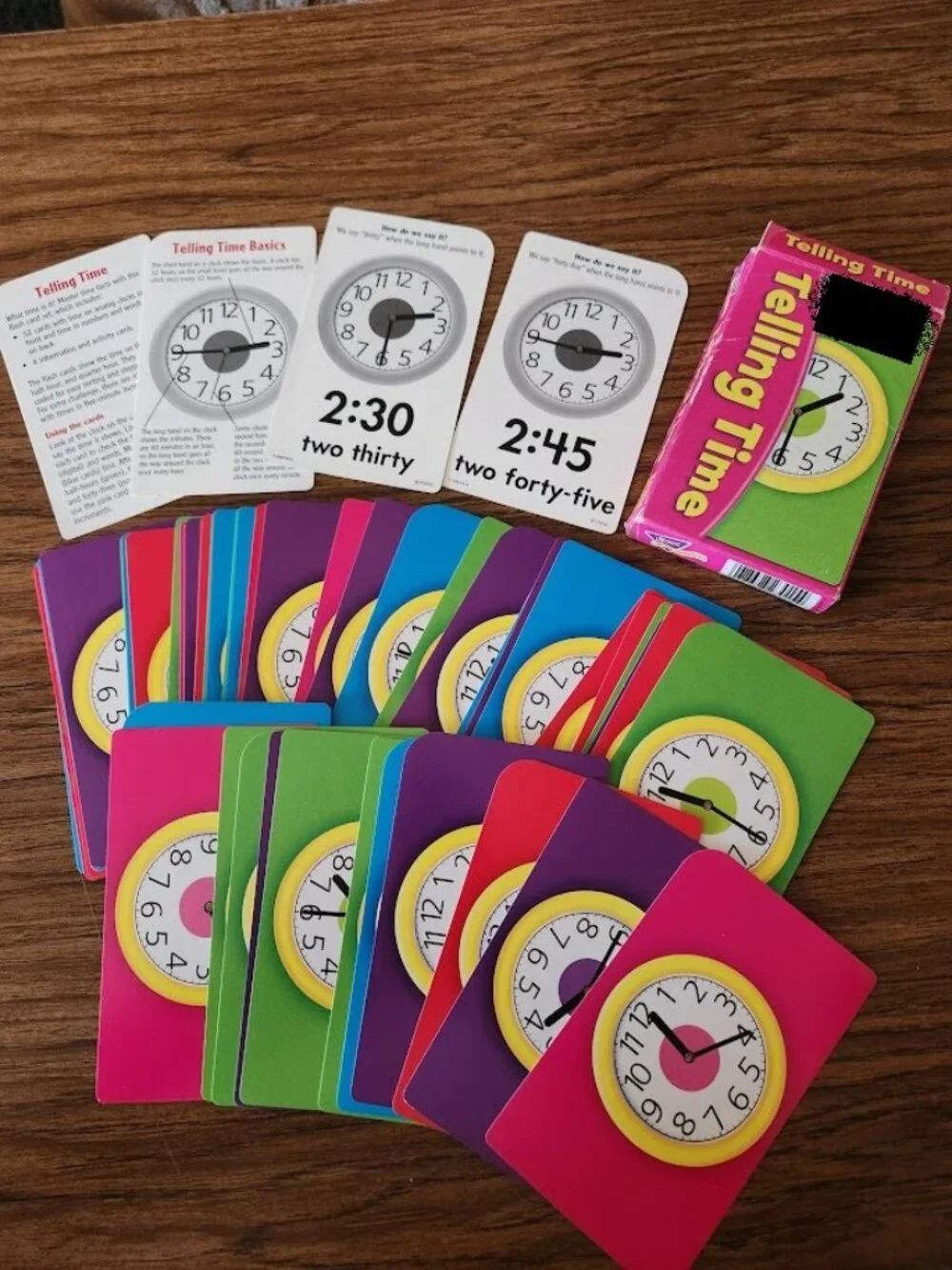 Lakeshore Learning Telling Time Pocket Flash Cards Educational Tools Studying Ma